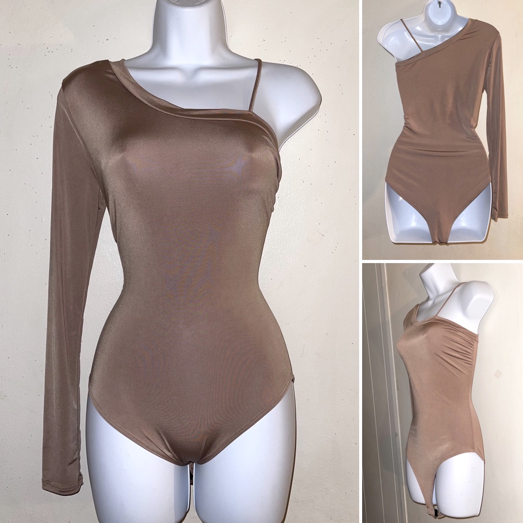 Solid One Shoulder Bodysuit